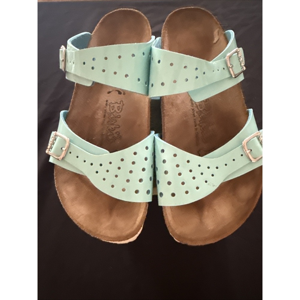 Birkenstock Birki's Perforated Blue Teal Aqua Sandals Women's Size 7